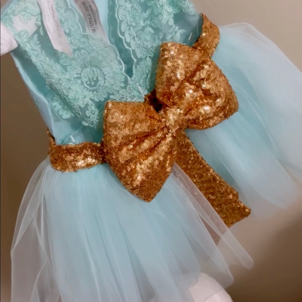 Aqua color dress